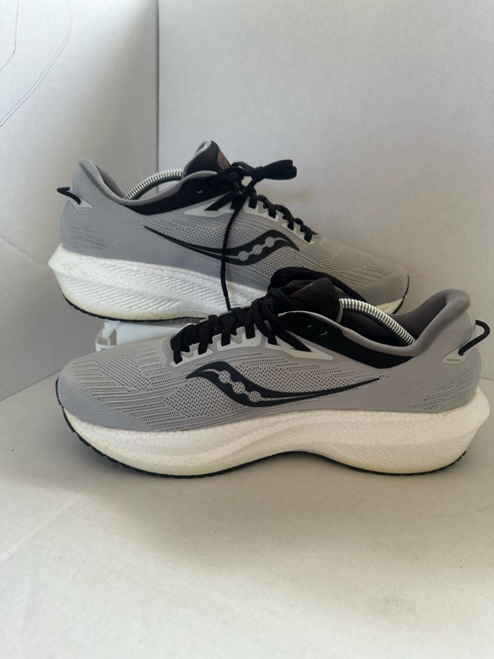 Saucony Triumph 21 PWR Run+ Concrete Orange Grey Running Shoes Men's 11